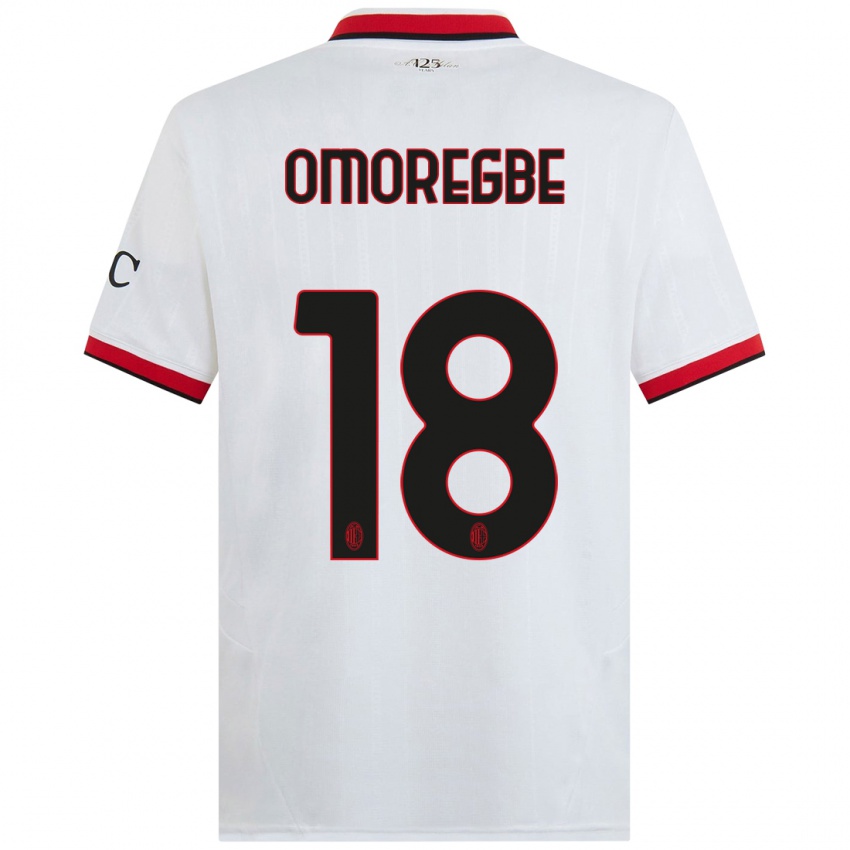 Niño Camiseta Bob Murphy Omoregbe #18 Blanco Negro Rojo 2ª Equipación 2024/25 La Camisa