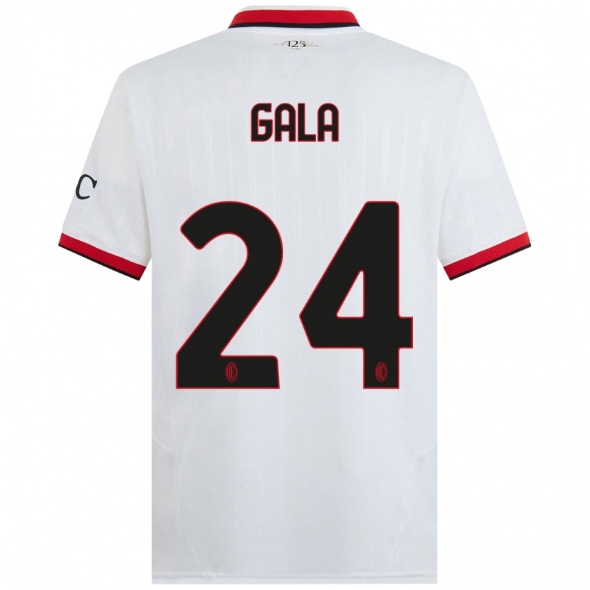 Niño Camiseta Antonio Gala #24 Blanco Negro Rojo 2ª Equipación 2024/25 La Camisa