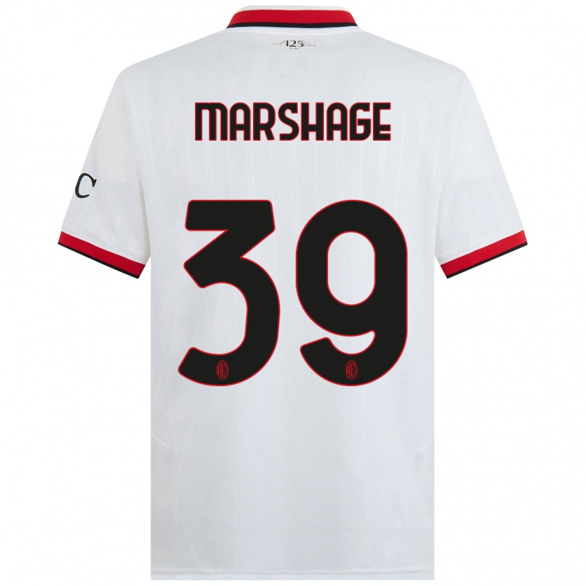 Niño Camiseta Wilgot Marshage #39 Blanco Negro Rojo 2ª Equipación 2024/25 La Camisa