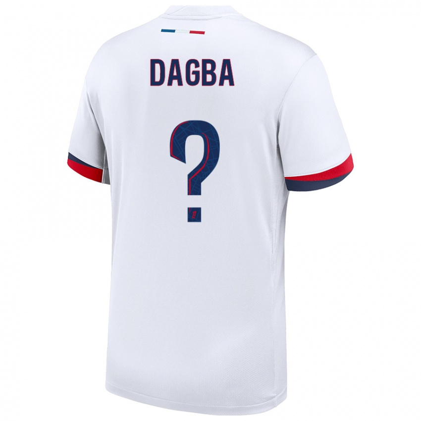 Niño Camiseta Colin Dagba #0 Blanco Azul Rojo 2ª Equipación 2024/25 La Camisa