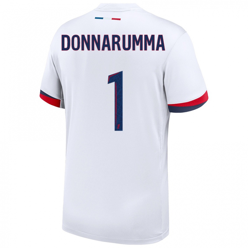 Niño Camiseta Gianluigi Donnarumma #1 Blanco Azul Rojo 2ª Equipación 2024/25 La Camisa