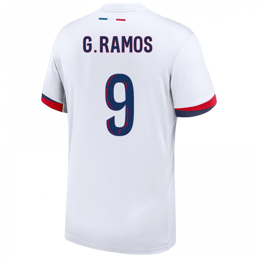 Niño Camiseta Gonçalo Ramos #9 Blanco Azul Rojo 2ª Equipación 2024/25 La Camisa