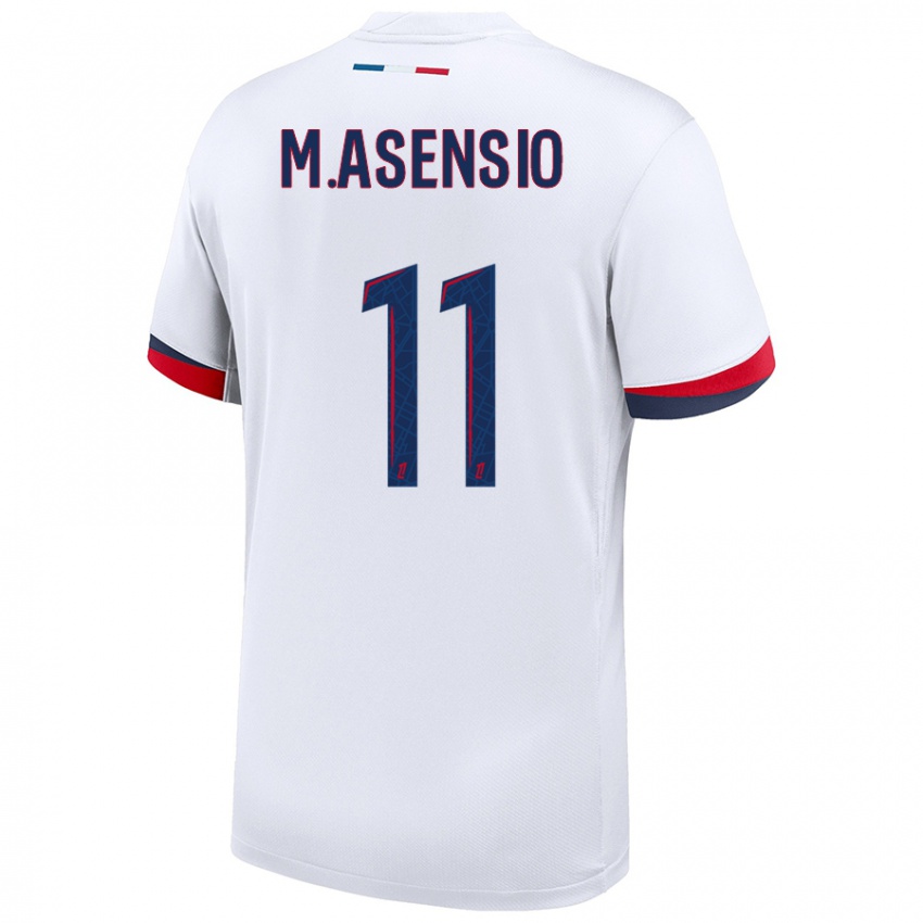 Niño Camiseta Marco Asensio #11 Blanco Azul Rojo 2ª Equipación 2024/25 La Camisa