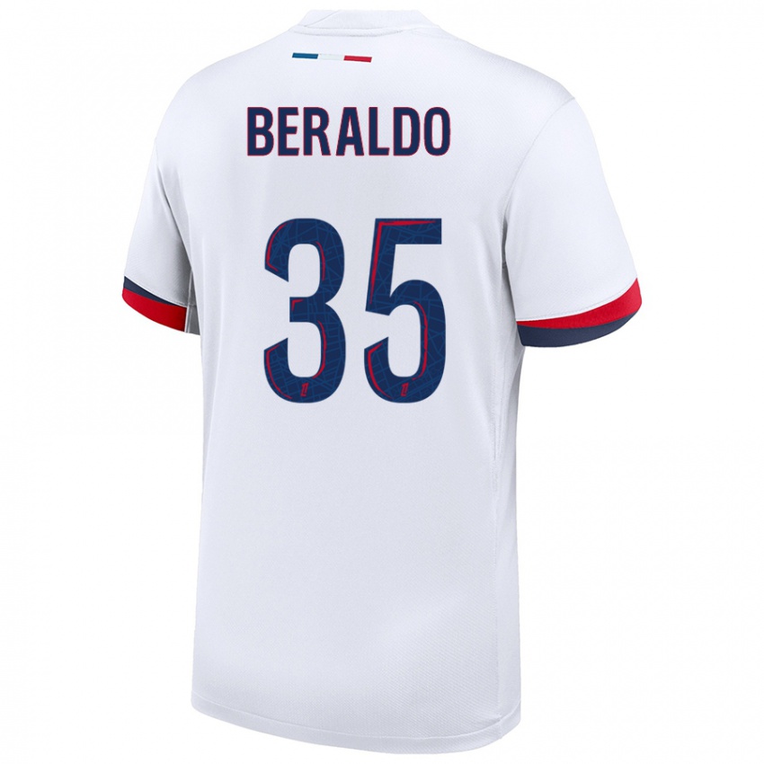 Niño Camiseta Lucas Beraldo #35 Blanco Azul Rojo 2ª Equipación 2024/25 La Camisa