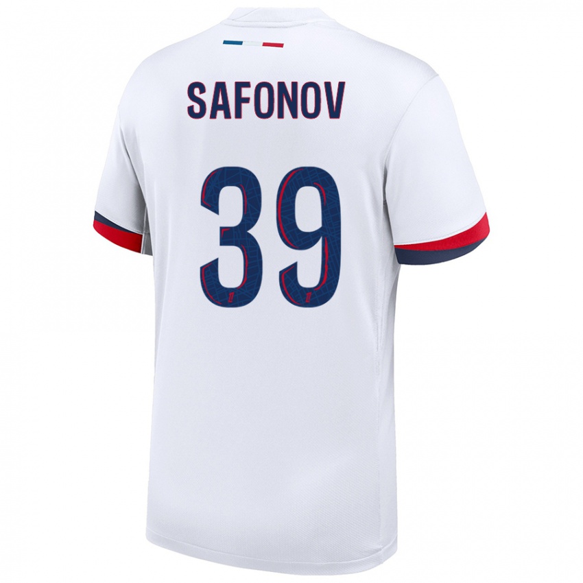 Niño Camiseta Matvey Safonov #39 Blanco Azul Rojo 2ª Equipación 2024/25 La Camisa