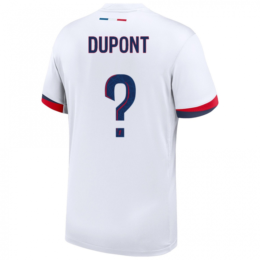 Niño Camiseta Raphaël Dupont #0 Blanco Azul Rojo 2ª Equipación 2024/25 La Camisa