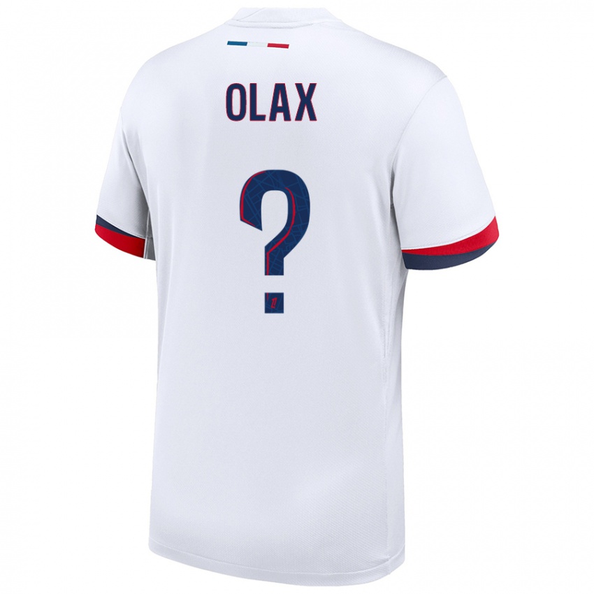 Niño Camiseta Djamy Olax #0 Blanco Azul Rojo 2ª Equipación 2024/25 La Camisa