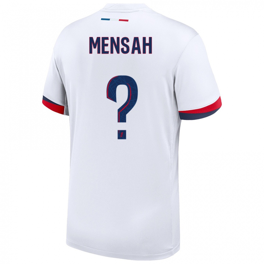 Niño Camiseta Isaac Mensah #0 Blanco Azul Rojo 2ª Equipación 2024/25 La Camisa