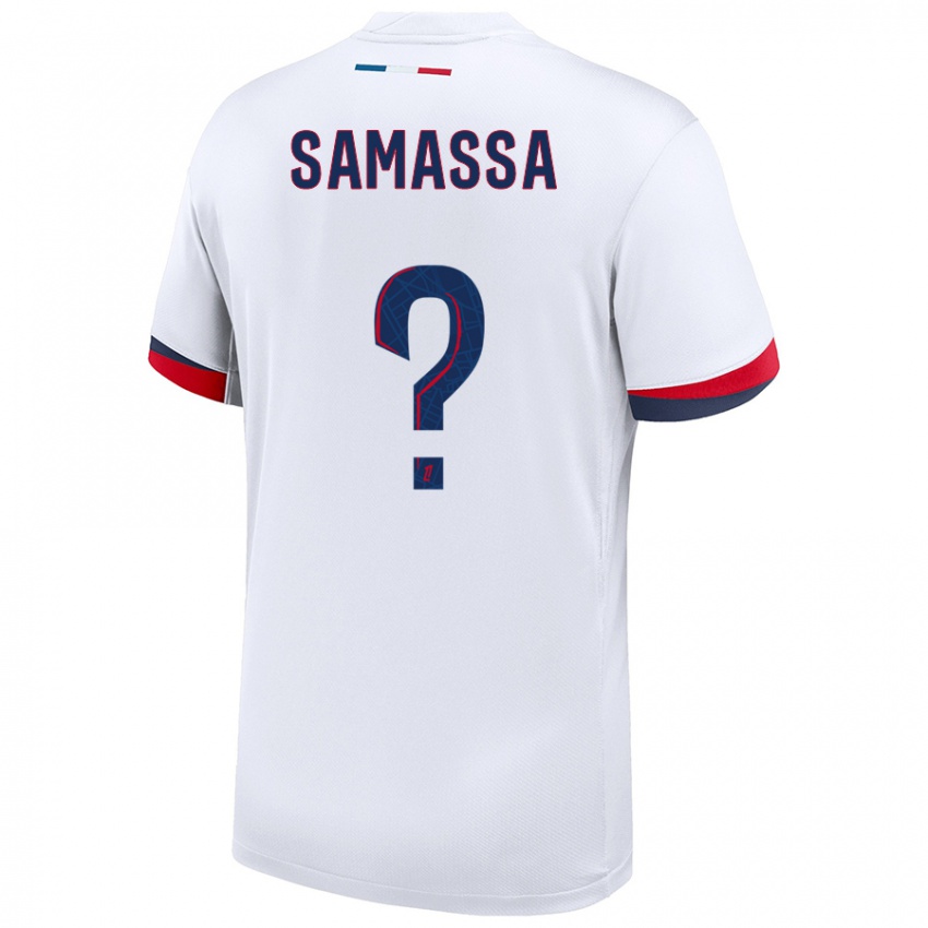 Niño Camiseta Abdoulaye Samassa #0 Blanco Azul Rojo 2ª Equipación 2024/25 La Camisa