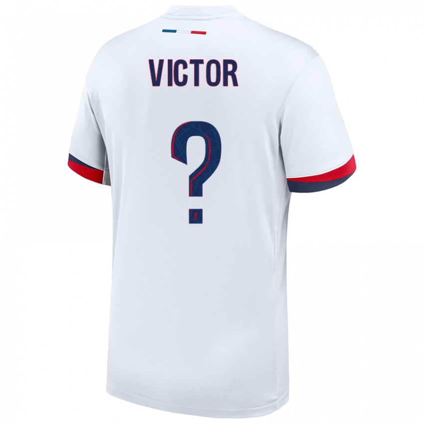 Niño Camiseta Ayrton Victor #0 Blanco Azul Rojo 2ª Equipación 2024/25 La Camisa