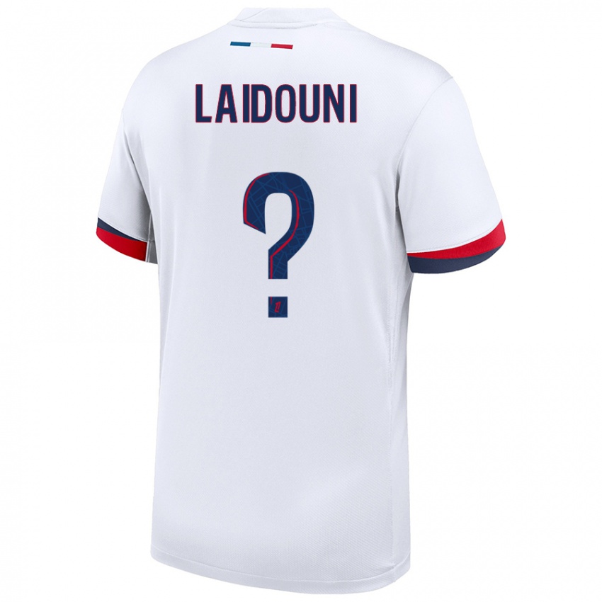 Niño Camiseta Adam Laidouni #0 Blanco Azul Rojo 2ª Equipación 2024/25 La Camisa