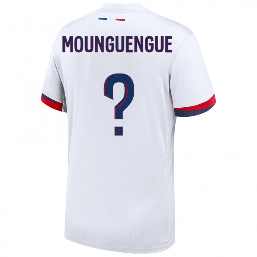 Niño Camiseta Pierre Mounguengue #0 Blanco Azul Rojo 2ª Equipación 2024/25 La Camisa