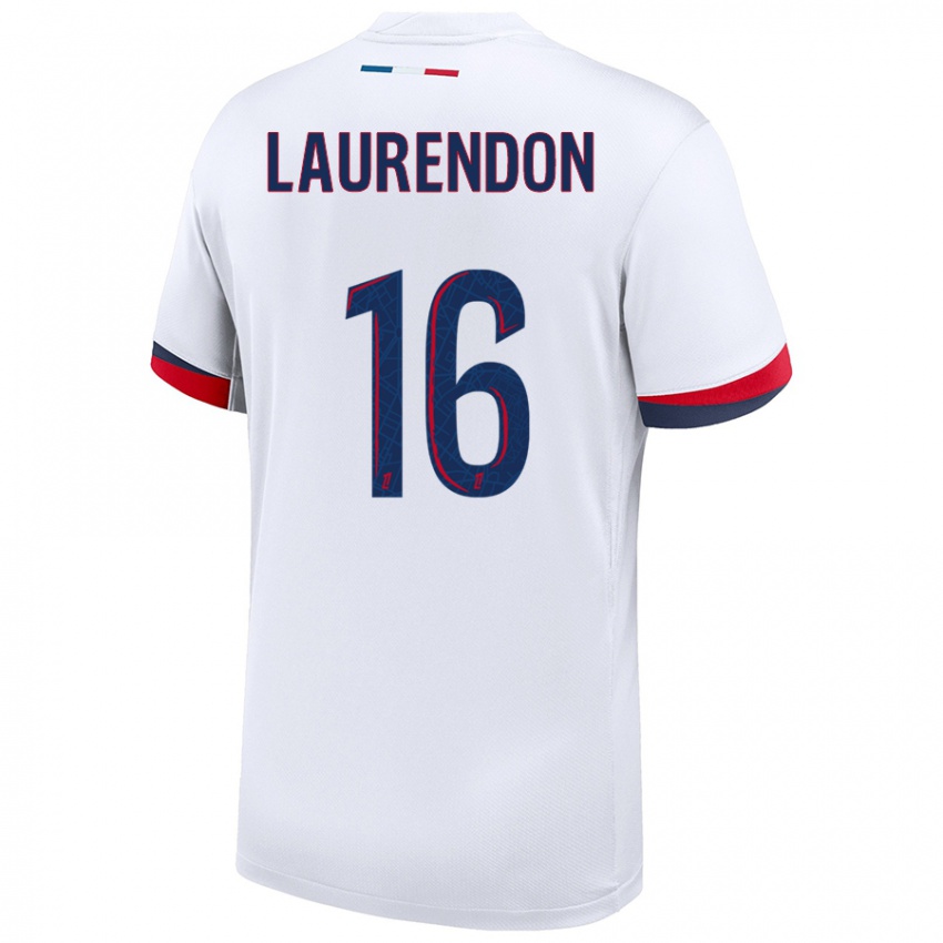 Niño Camiseta Bilal Laurendon #16 Blanco Azul Rojo 2ª Equipación 2024/25 La Camisa