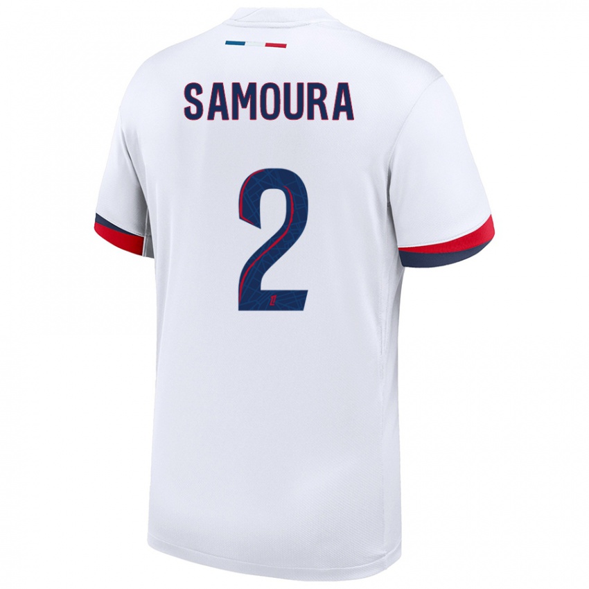 Niño Camiseta Thiniba Samoura #2 Blanco Azul Rojo 2ª Equipación 2024/25 La Camisa