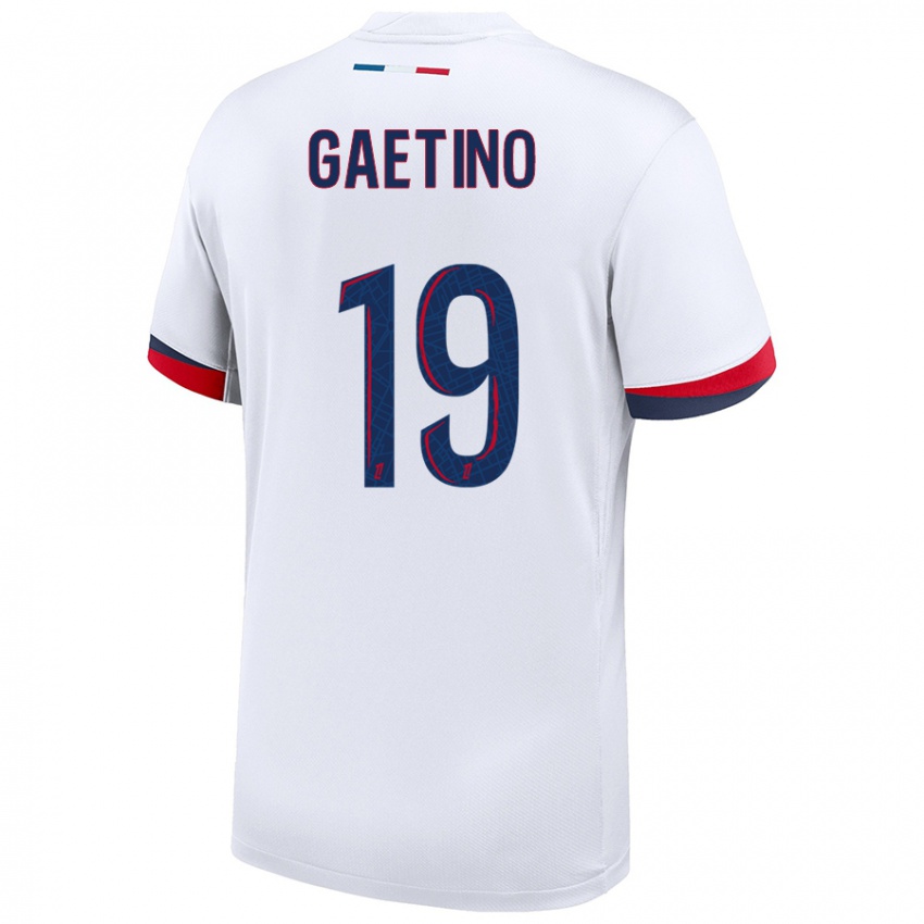 Niño Camiseta Eva Gaetino #19 Blanco Azul Rojo 2ª Equipación 2024/25 La Camisa