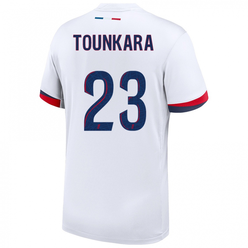 Niño Camiseta Aïssatou Tounkara #23 Blanco Azul Rojo 2ª Equipación 2024/25 La Camisa