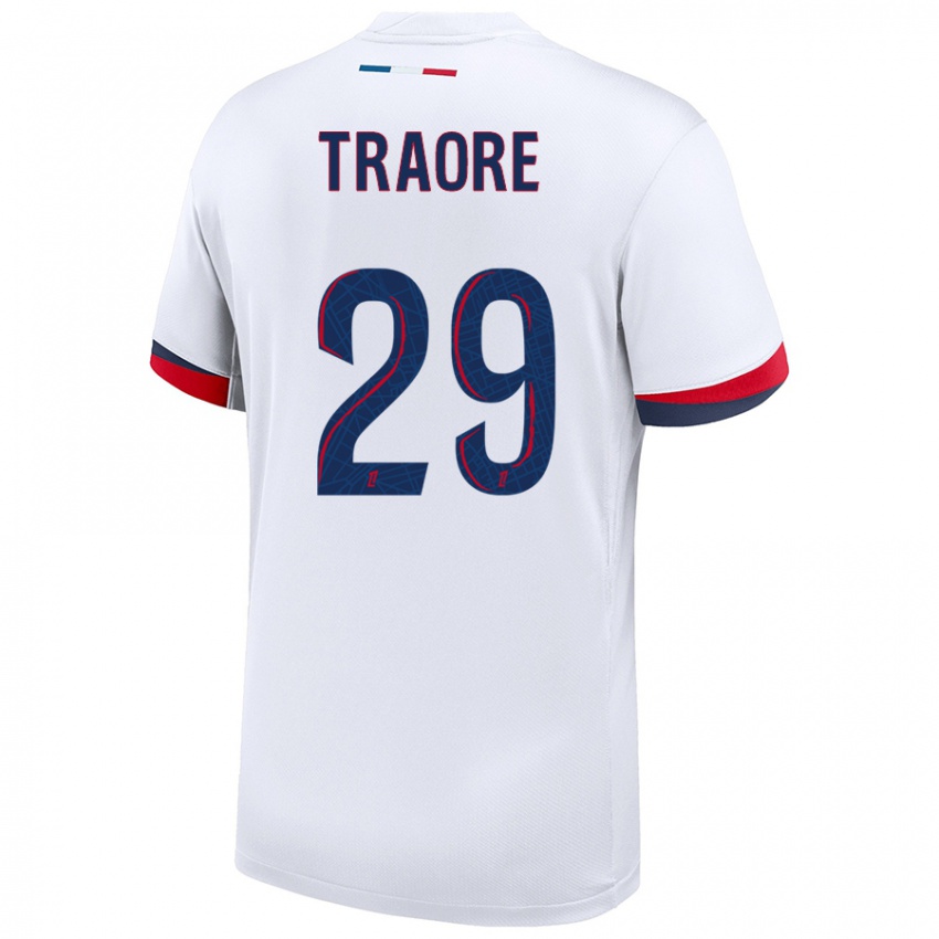 Niño Camiseta Manssita Traoré #29 Blanco Azul Rojo 2ª Equipación 2024/25 La Camisa