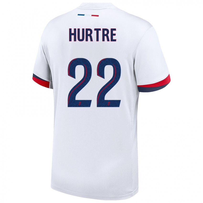 Niño Camiseta Oceane Hurtre #22 Blanco Azul Rojo 2ª Equipación 2024/25 La Camisa