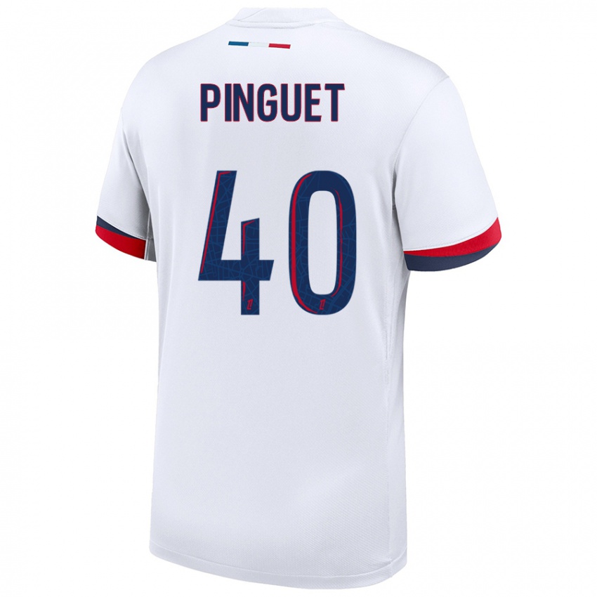 Niño Camiseta Alice Pinguet #40 Blanco Azul Rojo 2ª Equipación 2024/25 La Camisa