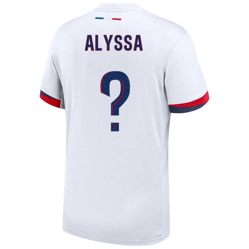 Niño Camiseta Alyssa Fernandes #0 Blanco Azul Rojo 2ª Equipación 2024/25 La Camisa