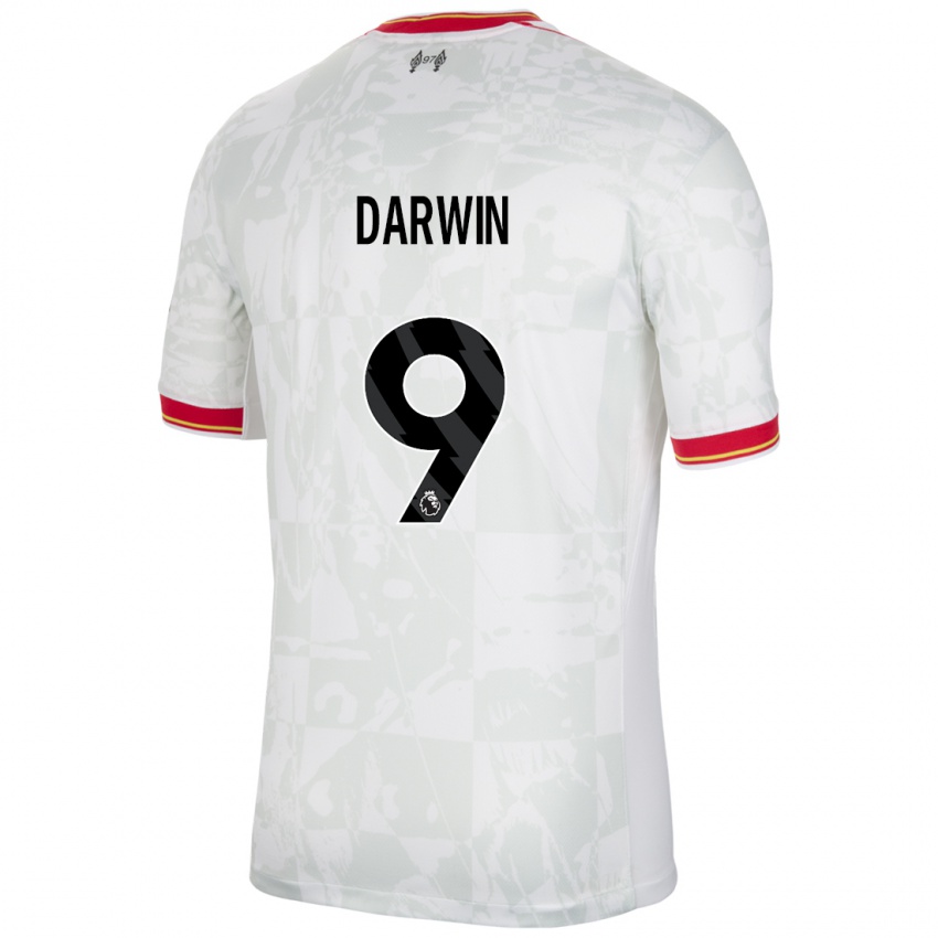 Niño Camiseta Darwin Nunez #9 Blanco Rojo Negro Equipación Tercera 2024/25 La Camisa