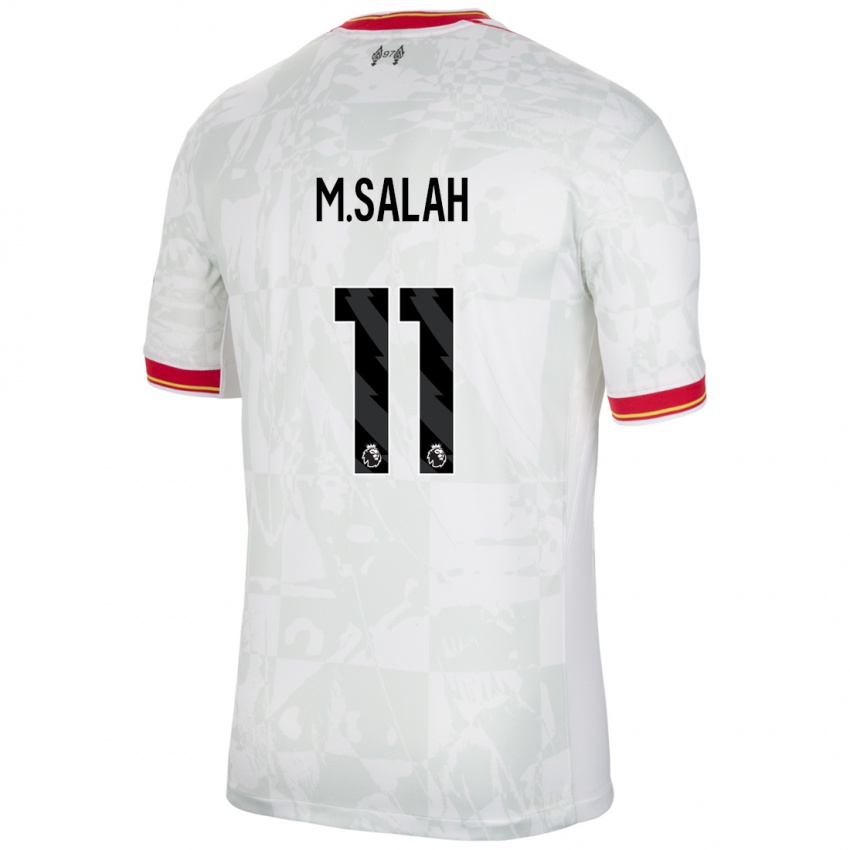 Niño Camiseta Mohamed Salah #11 Blanco Rojo Negro Equipación Tercera 2024/25 La Camisa