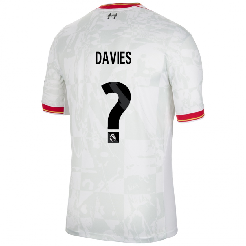 Niño Camiseta Harvey Davies #0 Blanco Rojo Negro Equipación Tercera 2024/25 La Camisa