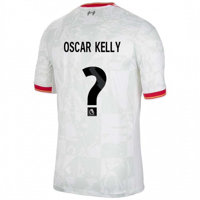 Niño Camiseta Oscar Kelly #0 Blanco Rojo Negro Equipación Tercera 2024/25 La Camisa