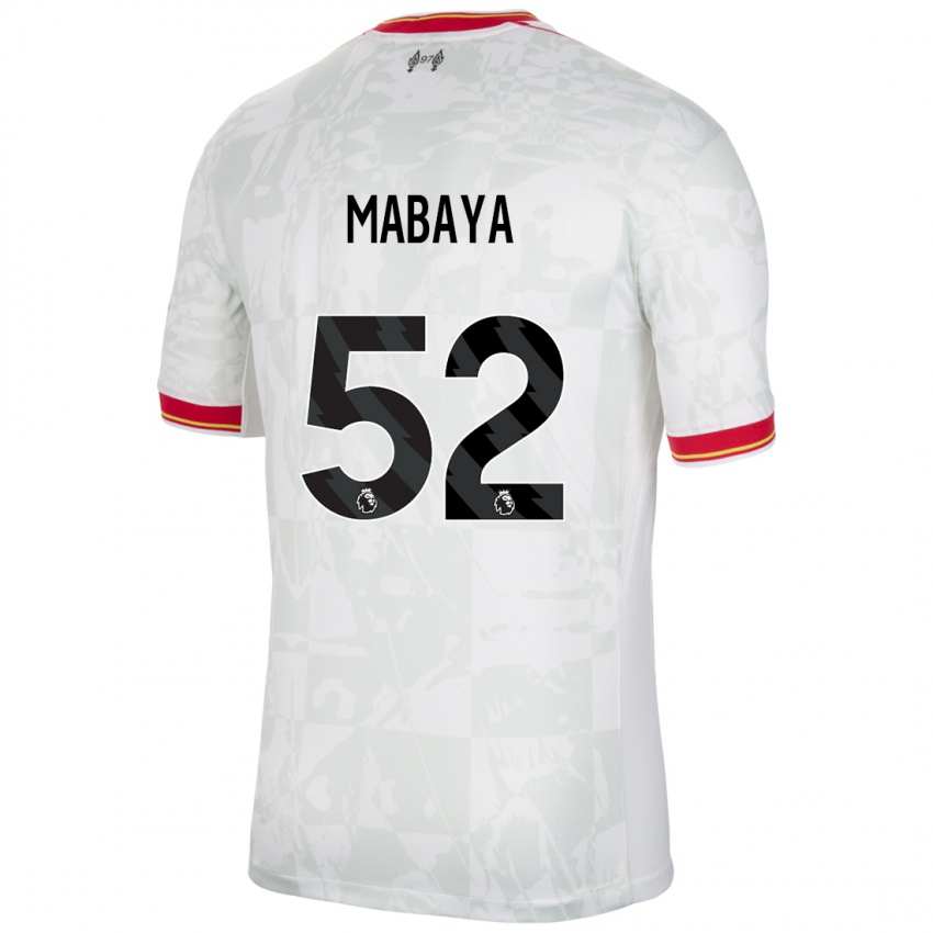 Niño Camiseta Isaac Mabaya #52 Blanco Rojo Negro Equipación Tercera 2024/25 La Camisa