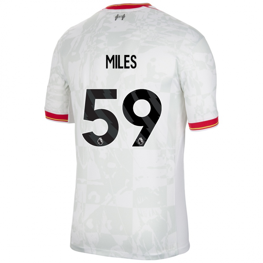 Niño Camiseta Terence Miles #59 Blanco Rojo Negro Equipación Tercera 2024/25 La Camisa