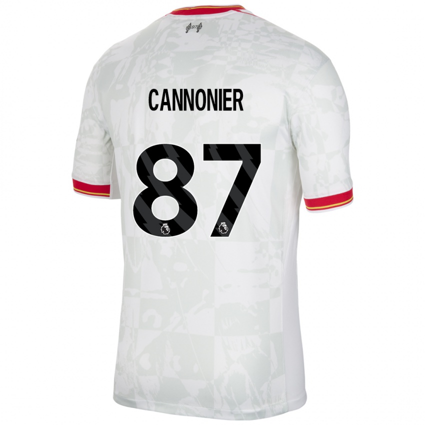 Niño Camiseta Oakley Cannonier #87 Blanco Rojo Negro Equipación Tercera 2024/25 La Camisa