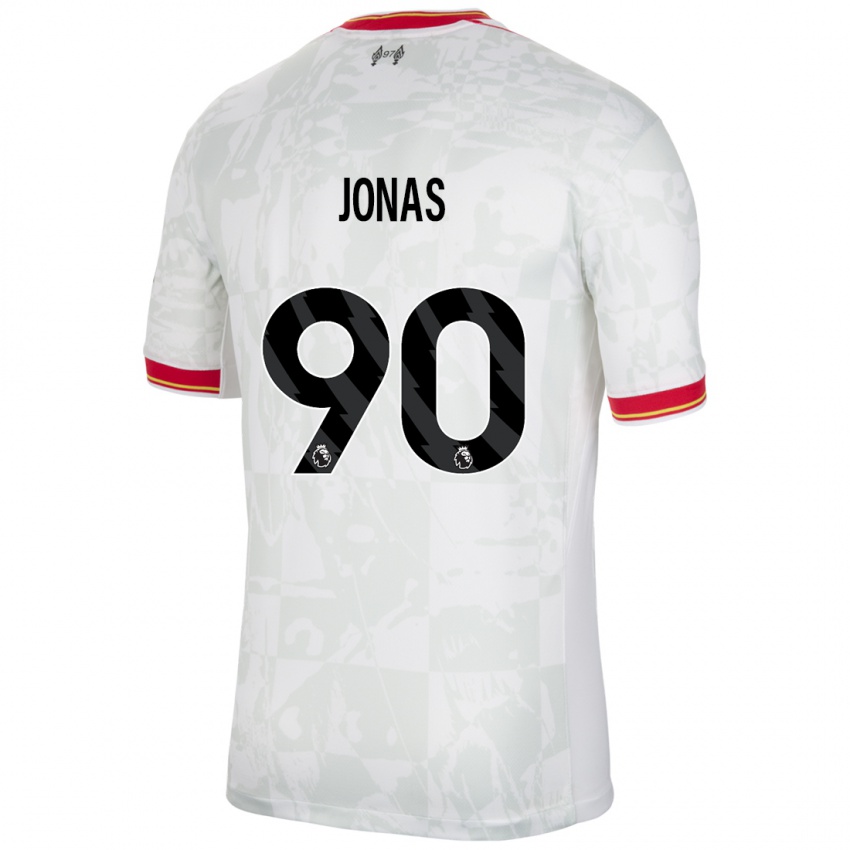 Niño Camiseta Lee Jonas #90 Blanco Rojo Negro Equipación Tercera 2024/25 La Camisa