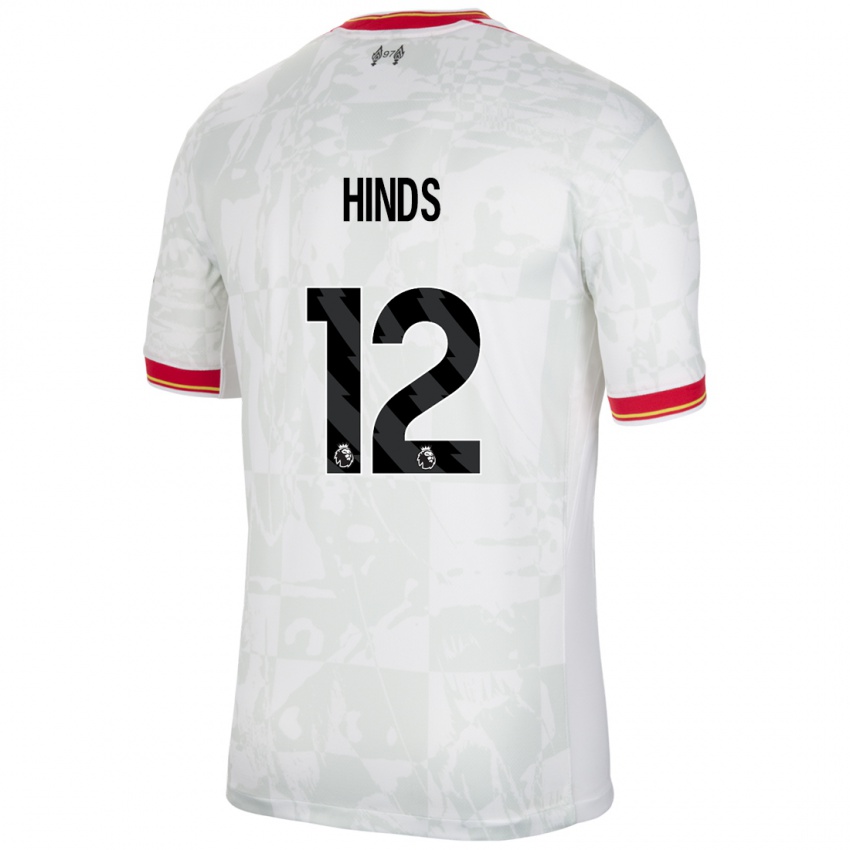 Niño Camiseta Taylor Hinds #12 Blanco Rojo Negro Equipación Tercera 2024/25 La Camisa