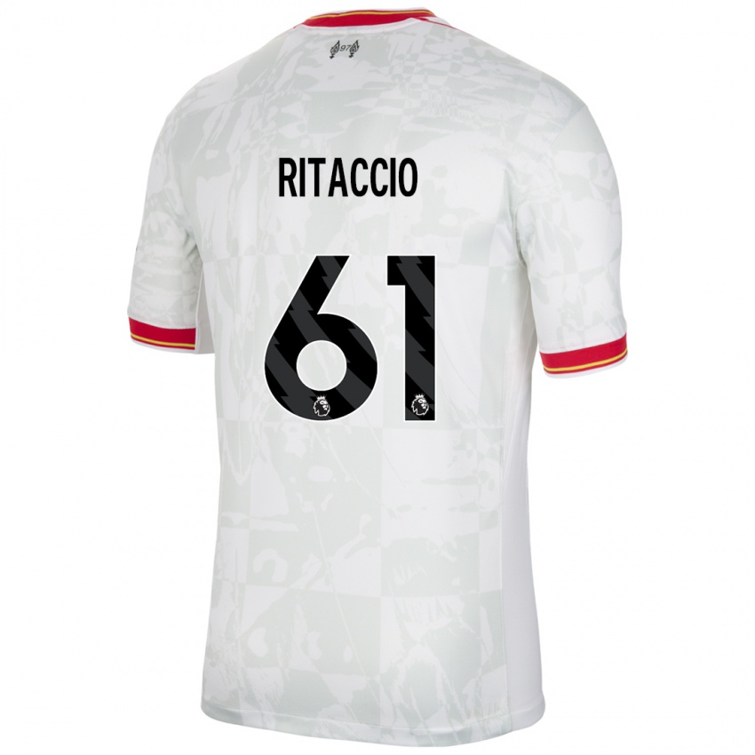 Niño Camiseta Matteo Ritaccio #61 Blanco Rojo Negro Equipación Tercera 2024/25 La Camisa