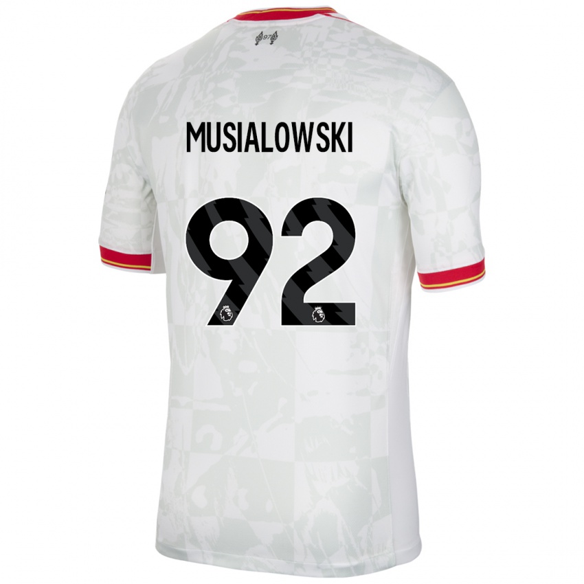 Niño Camiseta Mateusz Musialowski #92 Blanco Rojo Negro Equipación Tercera 2024/25 La Camisa