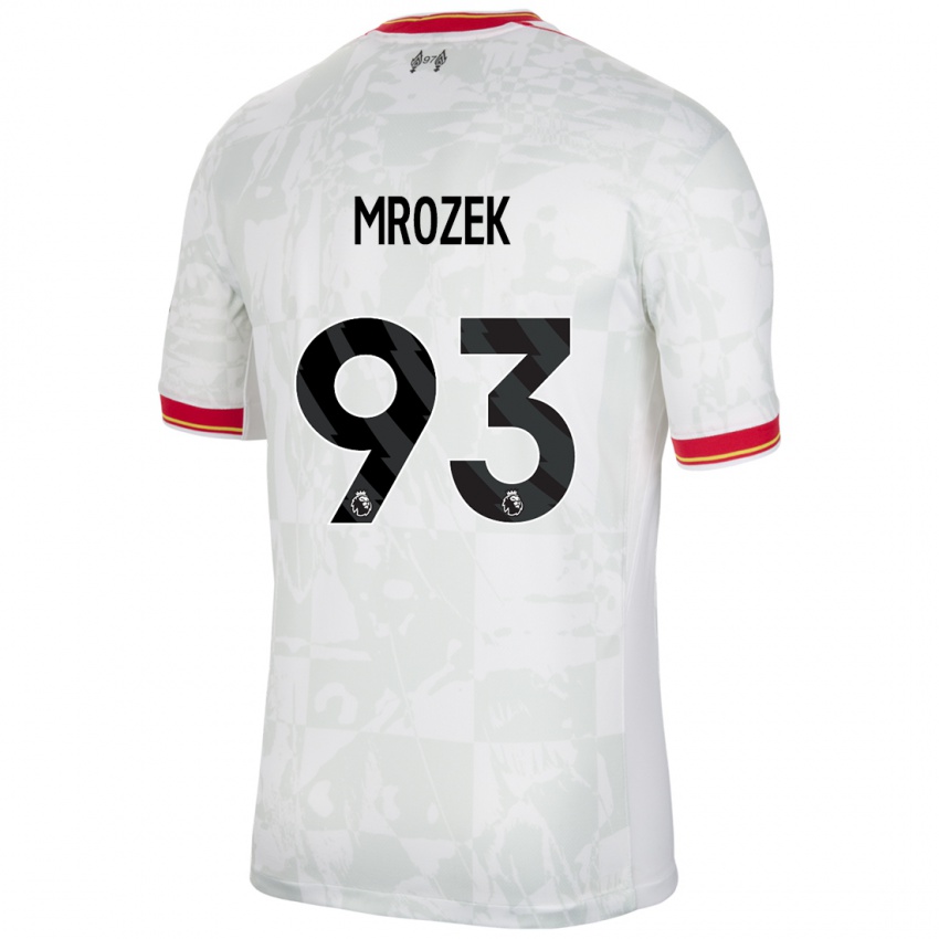 Niño Camiseta Fabian Mrozek #93 Blanco Rojo Negro Equipación Tercera 2024/25 La Camisa