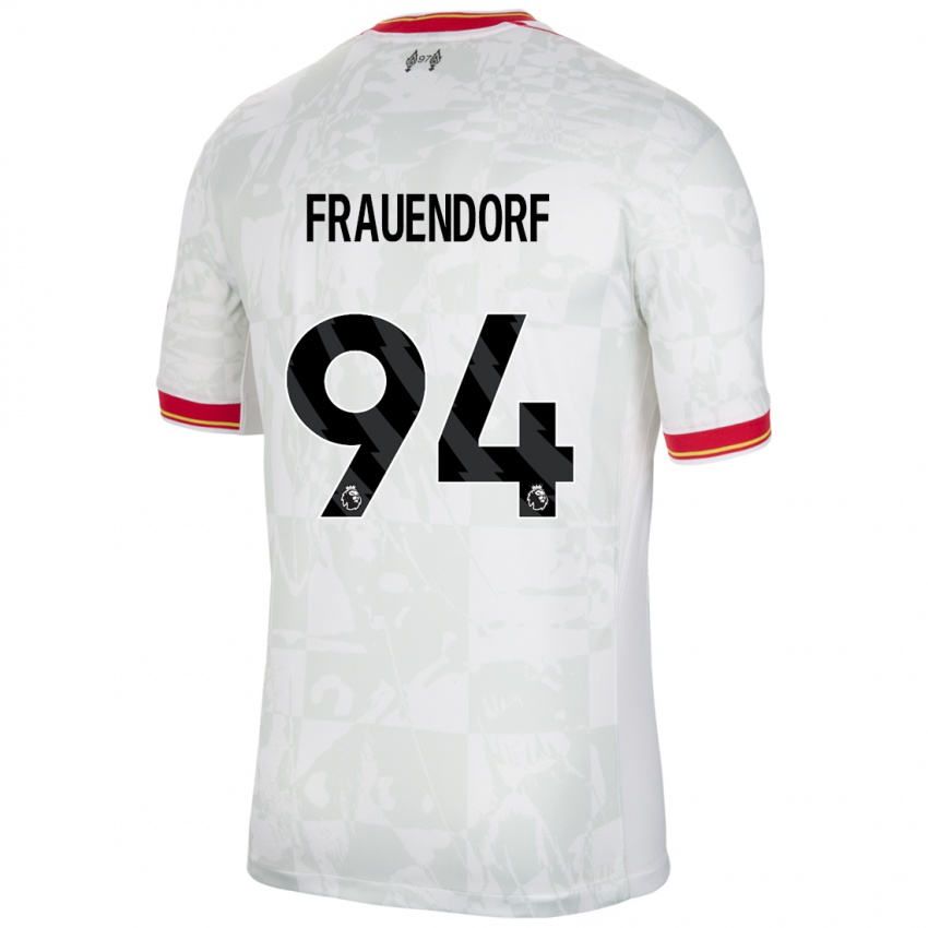 Niño Camiseta Melkamu Frauendorf #94 Blanco Rojo Negro Equipación Tercera 2024/25 La Camisa