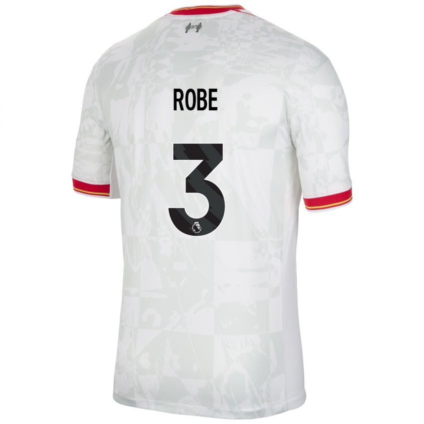 Niño Camiseta Leighanne Robe #3 Blanco Rojo Negro Equipación Tercera 2024/25 La Camisa