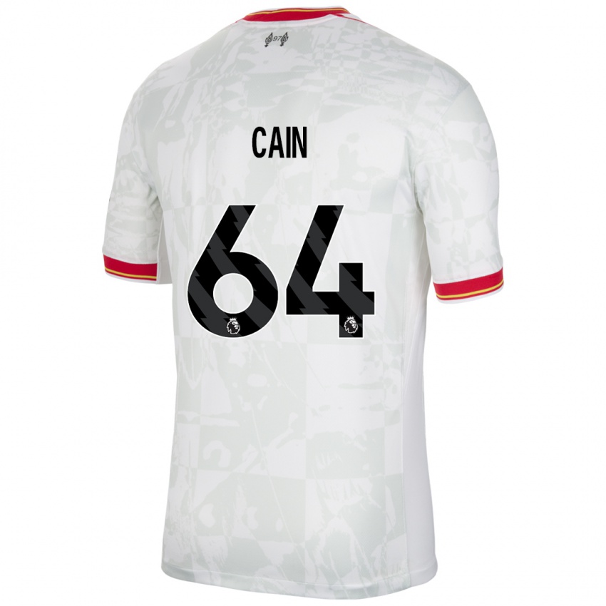 Niño Camiseta Jake Cain #64 Blanco Rojo Negro Equipación Tercera 2024/25 La Camisa