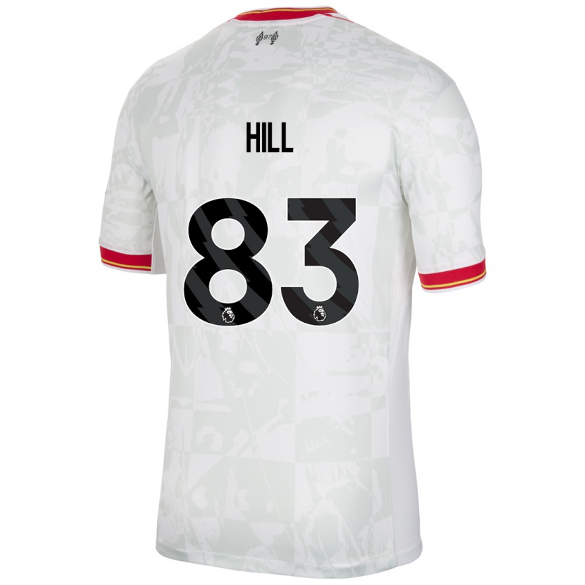 Niño Camiseta Thomas Hill #83 Blanco Rojo Negro Equipación Tercera 2024/25 La Camisa