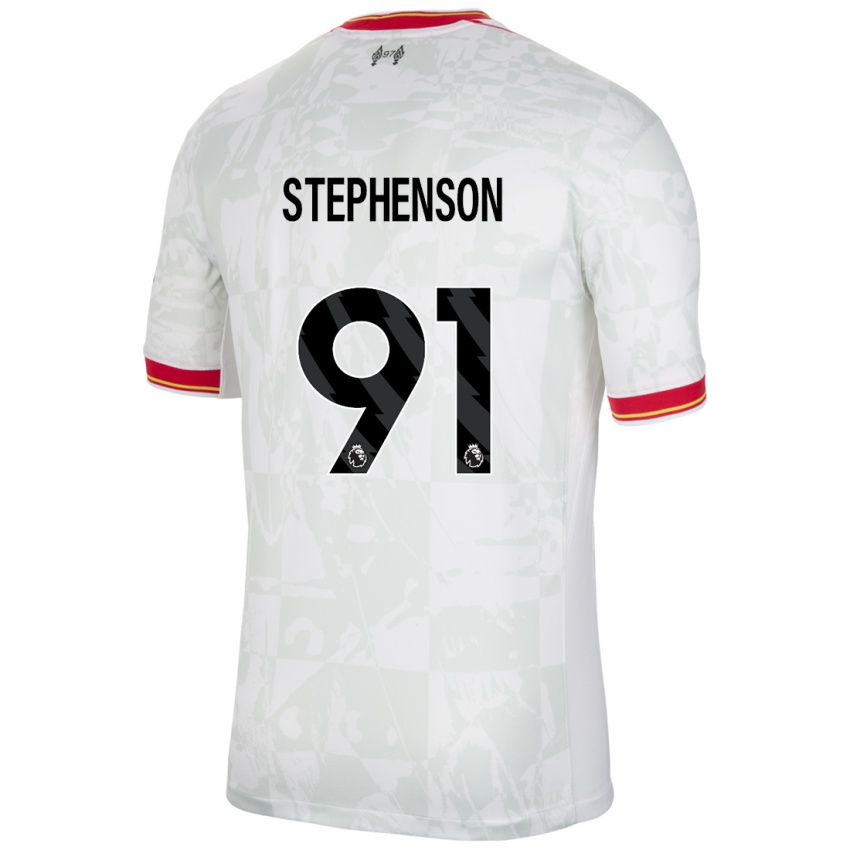 Niño Camiseta Luca Stephenson #91 Blanco Rojo Negro Equipación Tercera 2024/25 La Camisa