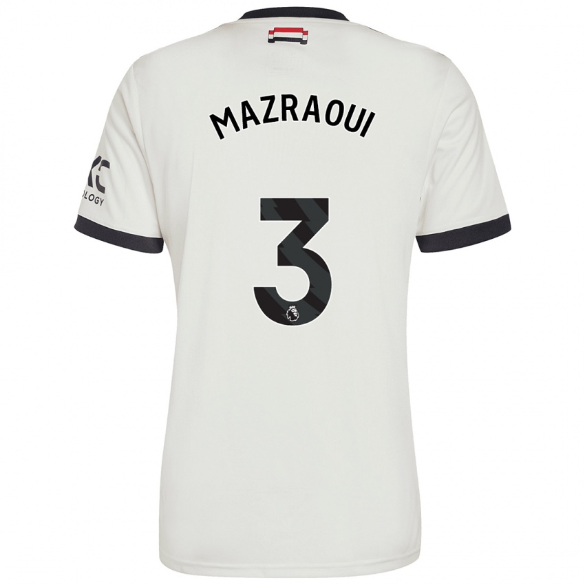 Niño Camiseta Noussair Mazraoui #3 Blanquecino Equipación Tercera 2024/25 La Camisa