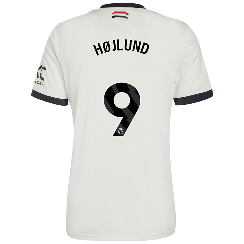 Niño Camiseta Rasmus Højlund #9 Blanquecino Equipación Tercera 2024/25 La Camisa