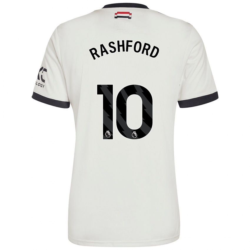 Niño Camiseta Marcus Rashford #10 Blanquecino Equipación Tercera 2024/25 La Camisa