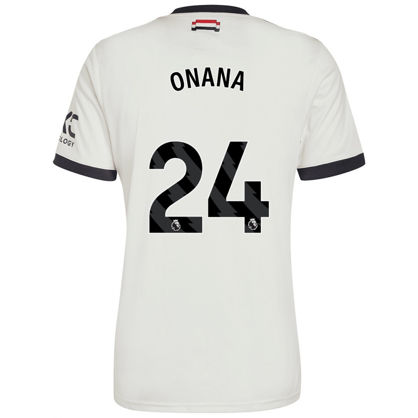 Niño Camiseta André Onana #24 Blanquecino Equipación Tercera 2024/25 La Camisa