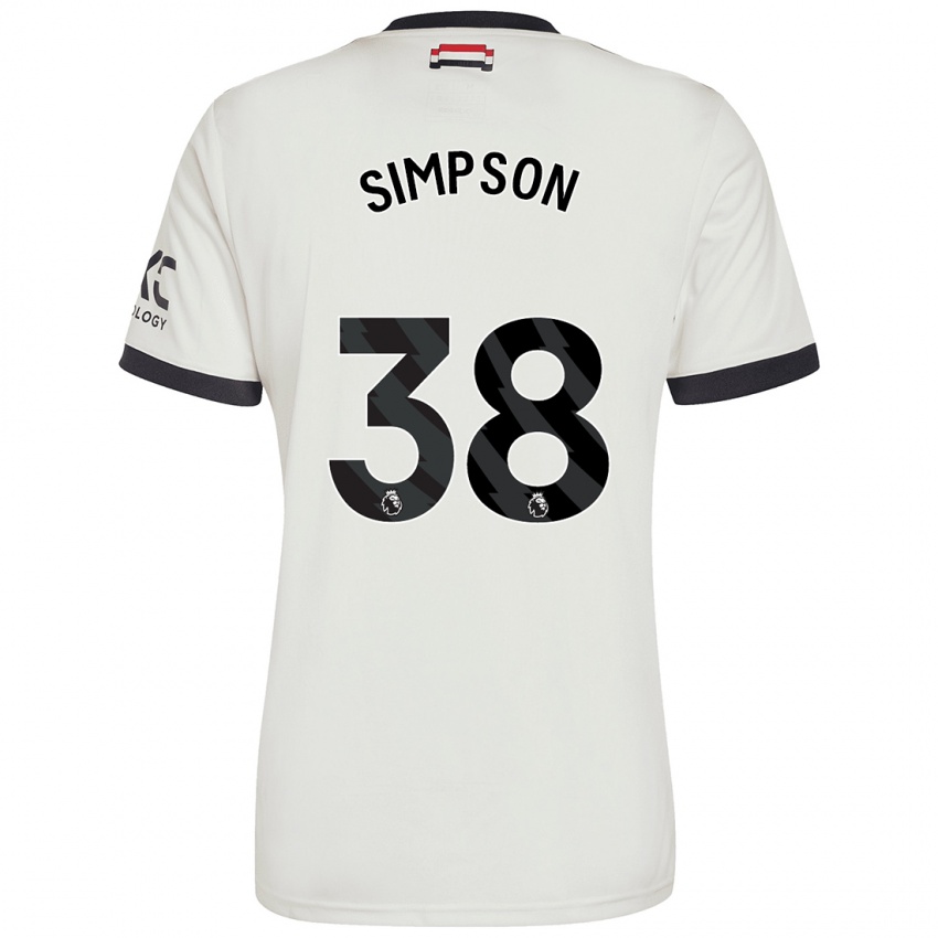 Niño Camiseta Jess Simpson #38 Blanquecino Equipación Tercera 2024/25 La Camisa