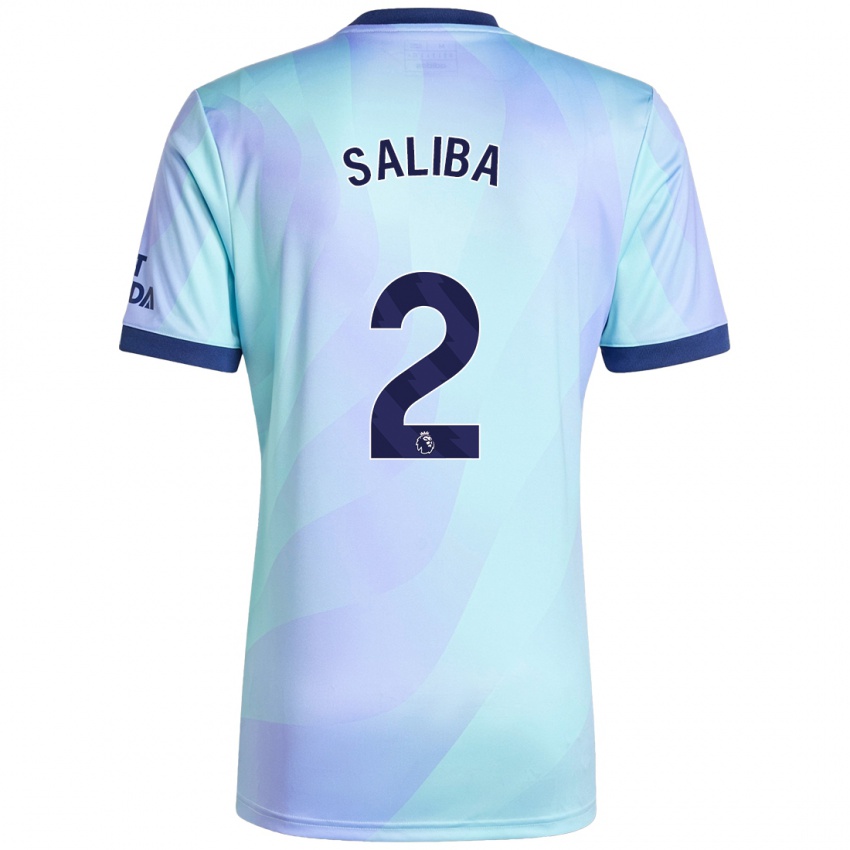 Niño Camiseta William Saliba #2 Agua Equipación Tercera 2024/25 La Camisa