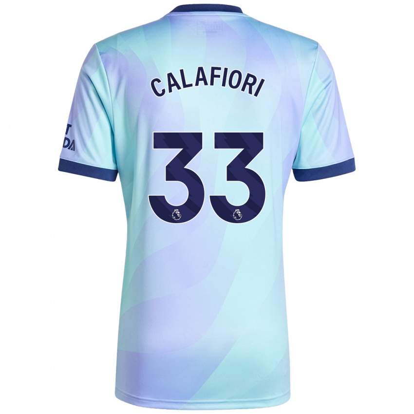 Niño Camiseta Riccardo Calafiori #33 Agua Equipación Tercera 2024/25 La Camisa