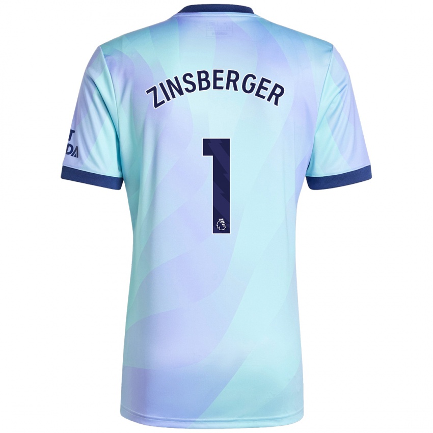 Niño Camiseta Manuela Zinsberger #1 Agua Equipación Tercera 2024/25 La Camisa