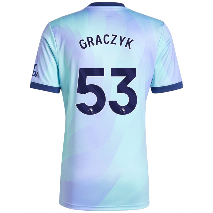 Niño Camiseta Hubert Graczyk #53 Agua Equipación Tercera 2024/25 La Camisa